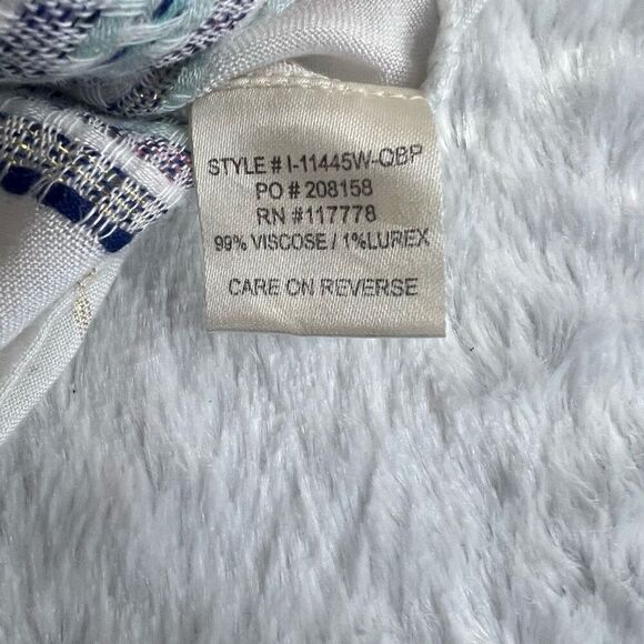 Lovestitch Womens White Flare sleeve Striped V-Neck Front Tie Blouse Size Small - Picture 7 of 7